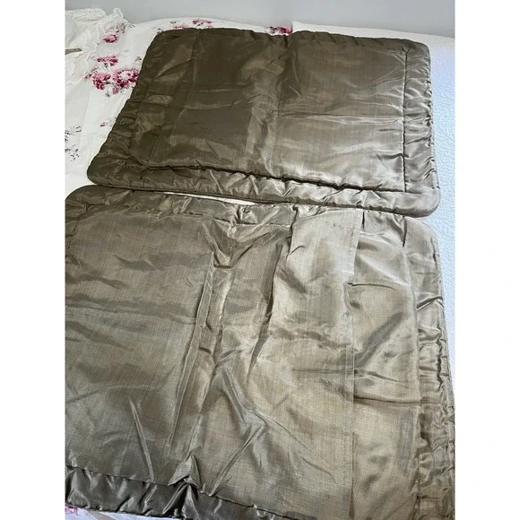 Croscill Pillow Shams Tangier King Damask Stripe Bronze Burgundy Rich Set Of 2 - Picture 8 of 12